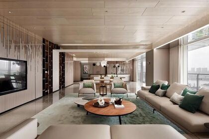 260㎡现代简约，连天花板都做原木风，满屋自然的气息
